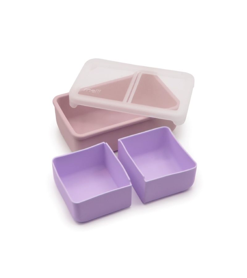 Melii – Bento Σιλικόνης 2 Θέσεων 700ml Pink/Purple MEL22300