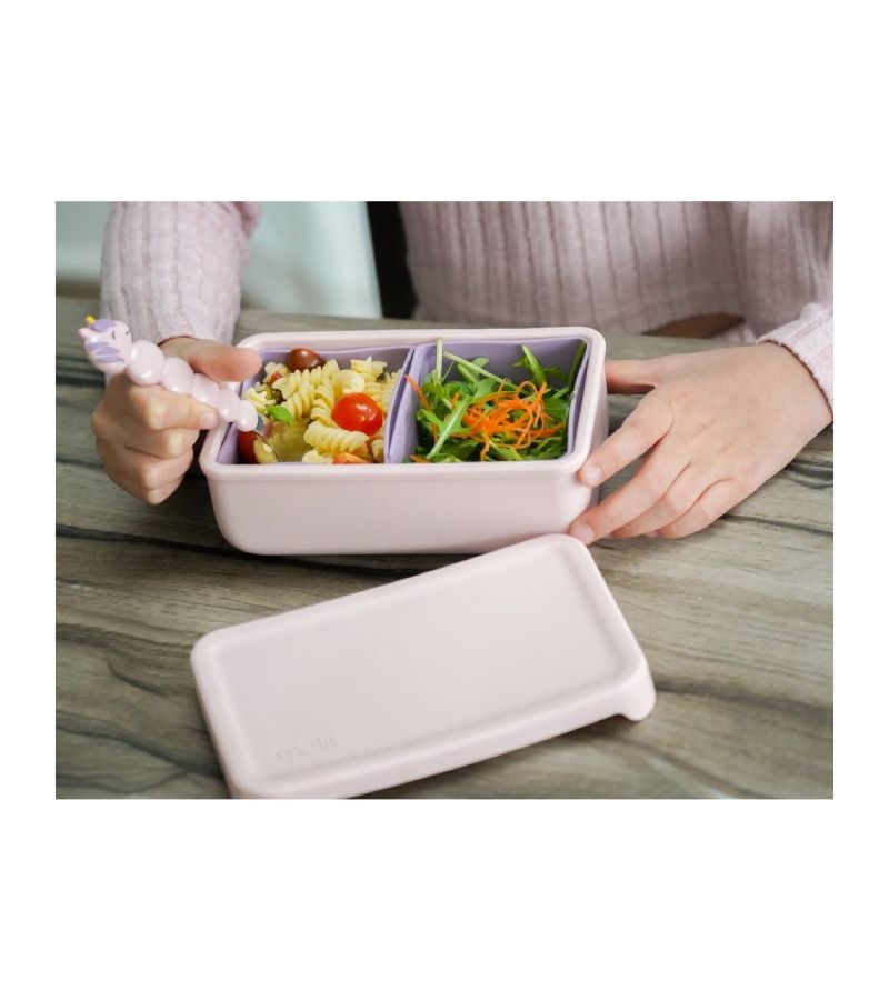 Melii – Bento Σιλικόνης 2 Θέσεων 700ml Pink/Purple MEL22300
