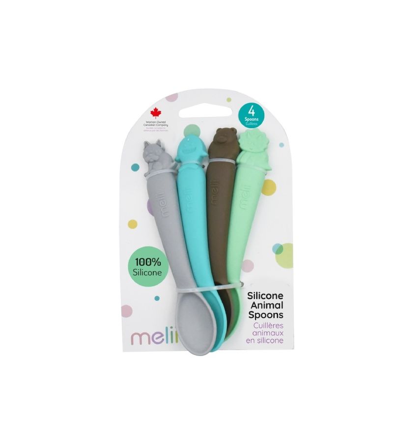Melii – Κουτάλια Σιλικόνης με Ζωάκια 4 τεμ Μπλε MEL28010