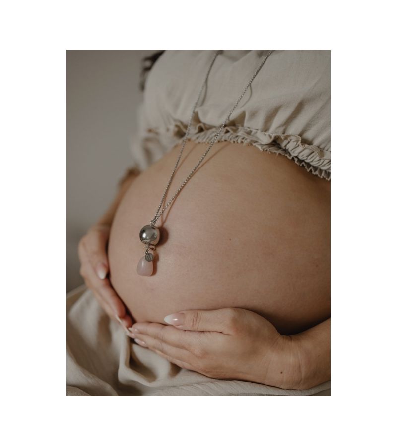 Μουσικό μενταγιόν εγκυμοσύνης PROUD MAMA Linn Ροζ Χαλαζίας PM-637