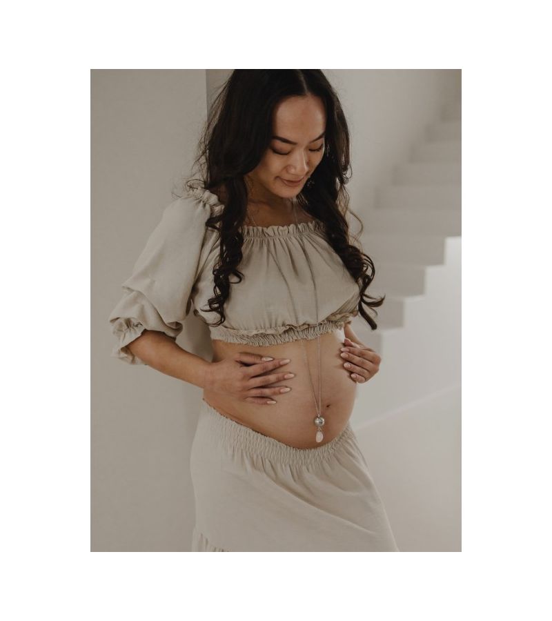 Μουσικό μενταγιόν εγκυμοσύνης PROUD MAMA Linn Ροζ Χαλαζίας PM-637
