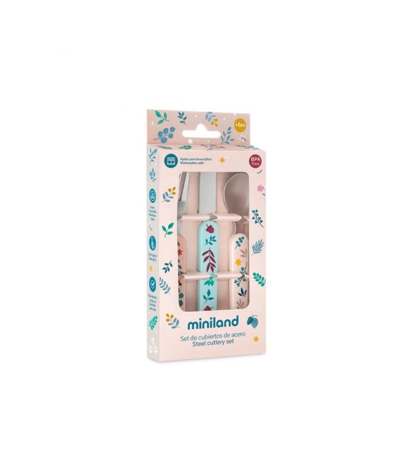 MINILAND STEEL CUTLERY SET DREAMLAND - ΣΕΤ ΜΑΧΑΙΡΟΠΙΡΟΥΝΑ 3 ΤΕΜΑΧΙΩΝ ML89752