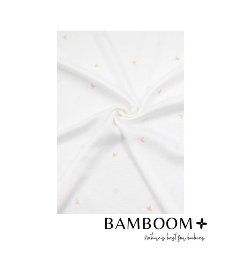 Μουσελίνα από οργανικό μπαμπού BAMBOOM Print Leaves 120x120cm 744-423