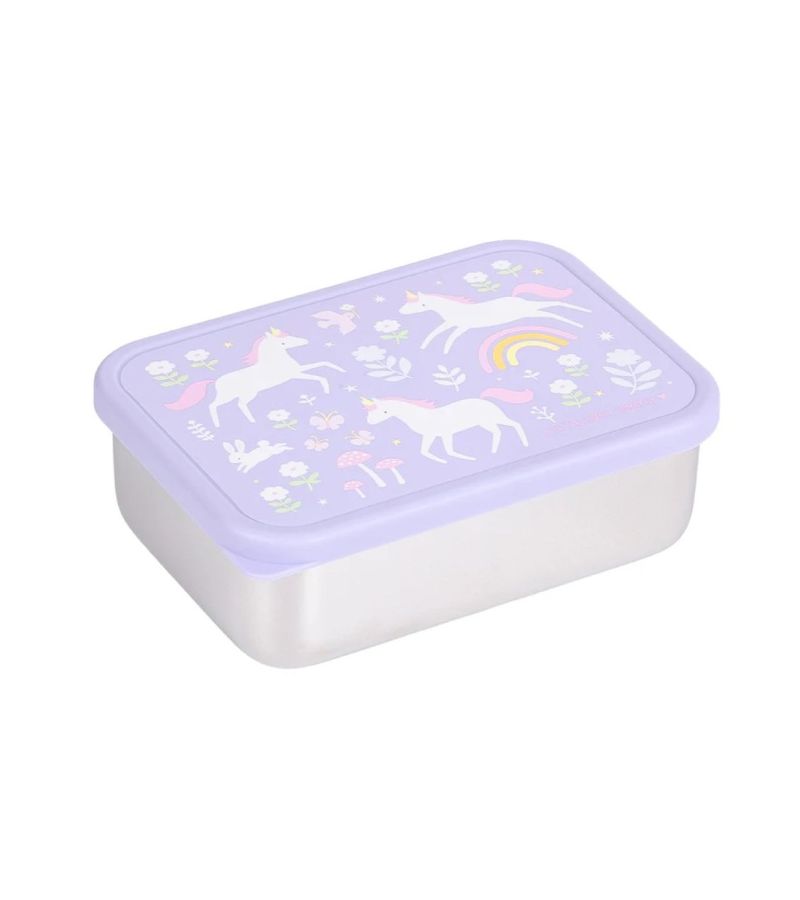 Δοχείο φαγητού από ανοξείδωτο ατσάλι A LITTLE LOVELY COMPANY 900ml Unicorn dreams LBSSUD54
