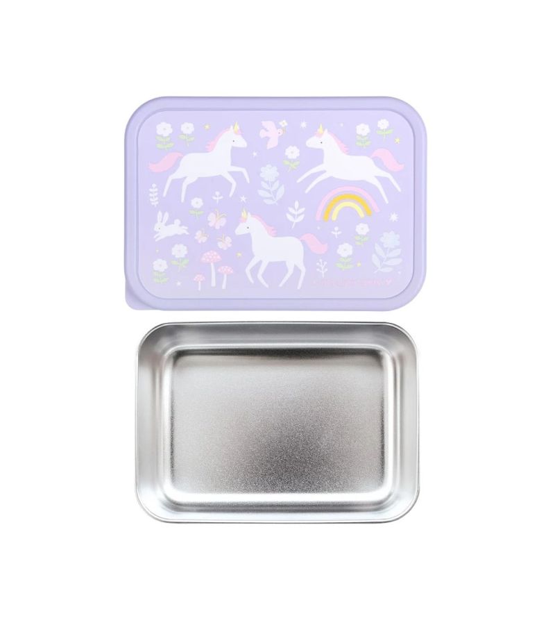 Δοχείο φαγητού από ανοξείδωτο ατσάλι A LITTLE LOVELY COMPANY 900ml Unicorn dreams LBSSUD54