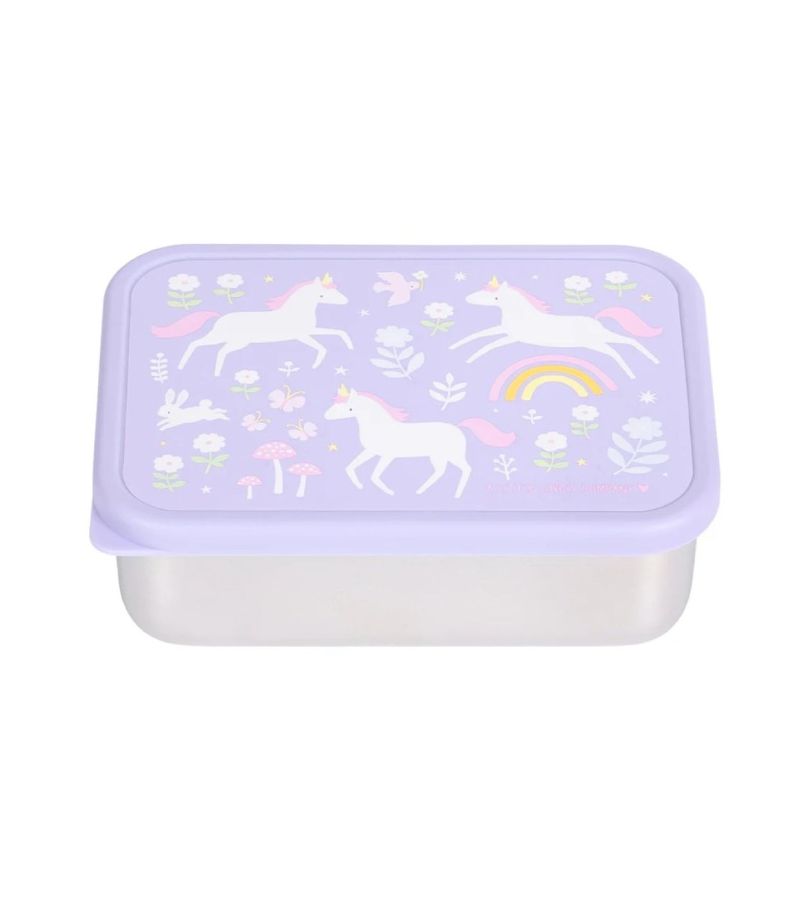 Δοχείο φαγητού από ανοξείδωτο ατσάλι A LITTLE LOVELY COMPANY 900ml Unicorn dreams LBSSUD54