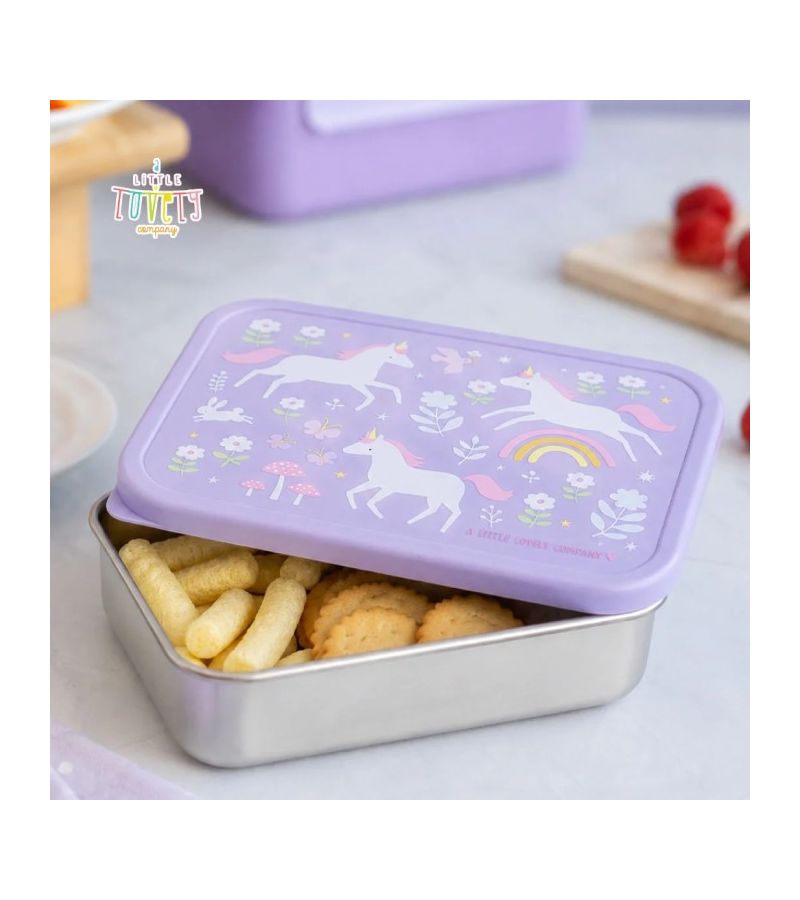Δοχείο φαγητού από ανοξείδωτο ατσάλι A LITTLE LOVELY COMPANY 900ml Unicorn dreams LBSSUD54