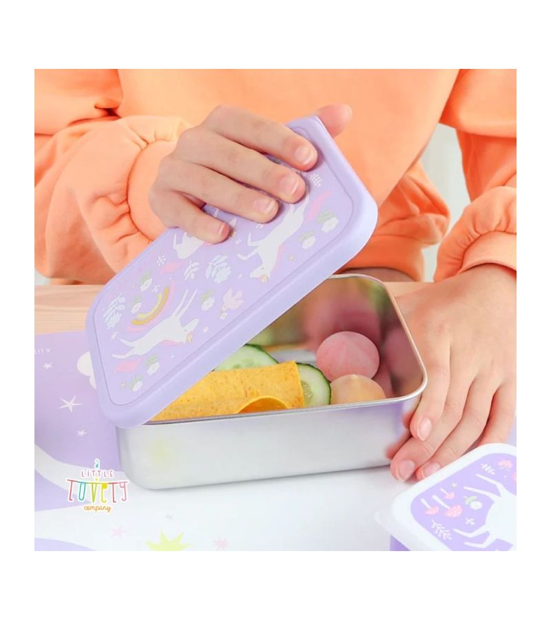 Δοχείο φαγητού από ανοξείδωτο ατσάλι A LITTLE LOVELY COMPANY 900ml Unicorn dreams LBSSUD54