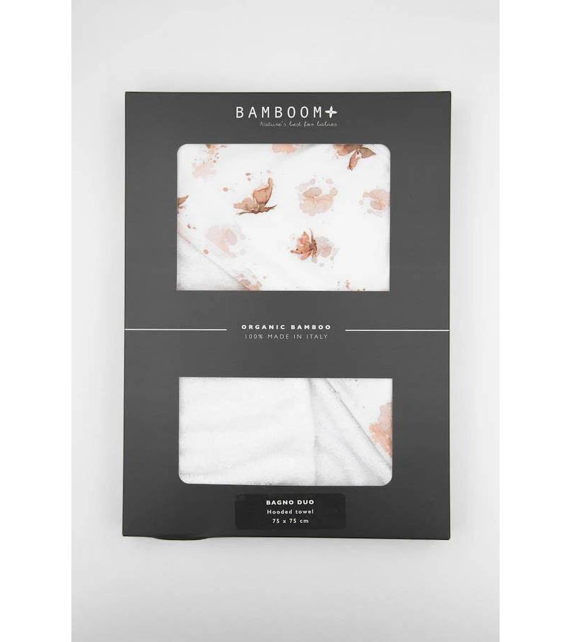 Μπουρνούζι - κάπα & γάντι μπάνιου από ύφασμα μπαμπoύ BAMBOOM 75x75 Olives Neutral