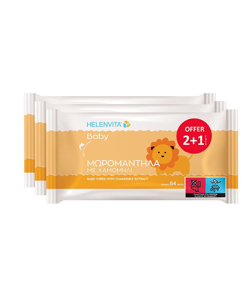 Μωρομάντηλα HELENVITA BABY (64 τεμ) 2+1 ΔΩΡΟ PROMO 5213010810346