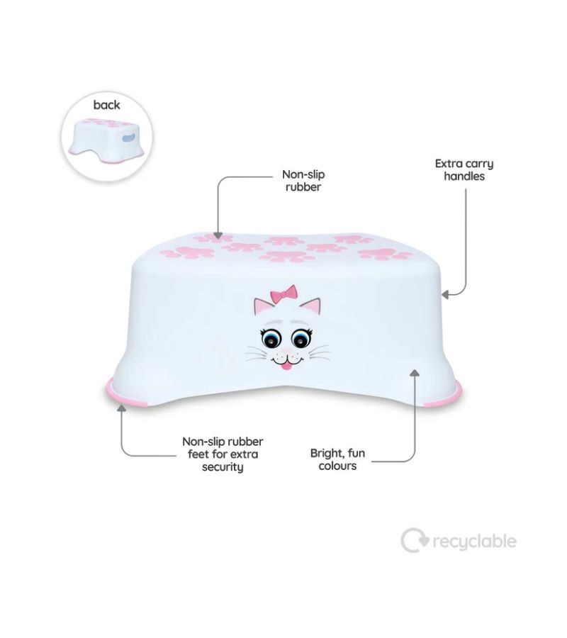 Σκαλοπάτι Βοηθητικό Τουαλέτας My Little Step Stool Γατούλα Λευκό/Ροζ MLSS-CA