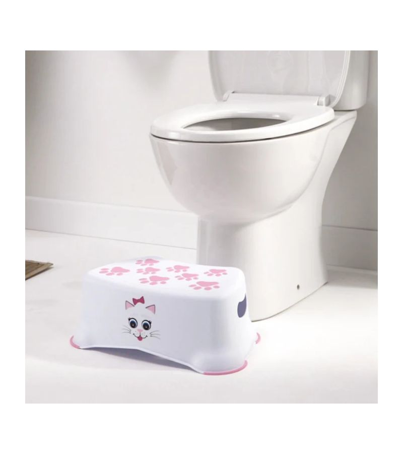 Σκαλοπάτι Βοηθητικό Τουαλέτας My Little Step Stool Γατούλα Λευκό/Ροζ MLSS-CA