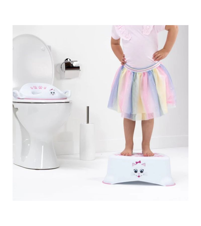 Σκαλοπάτι Βοηθητικό Τουαλέτας My Little Step Stool Γατούλα Λευκό/Ροζ MLSS-CA
