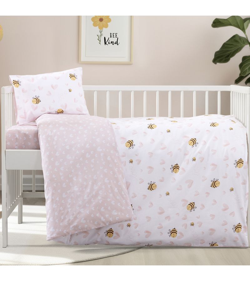 Σετ σεντόνια κούνιας 120x160 KOCCON Bee Love 34707