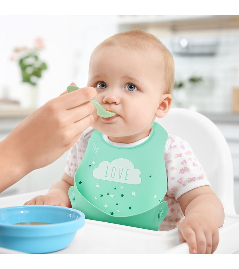 Σαλιάρες Σιλικόνης Roll Up σετ 2 τμχ NUVITA 4370 Blue-Green NU-PPPL0145