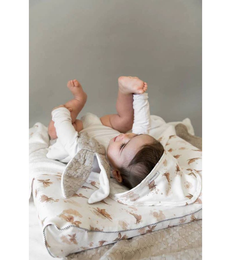 Μπουρνούζι - κάπα & γάντι μπάνιου από ύφασμα μπαμπoύ BAMBOOM 75x75 Olives Neutral