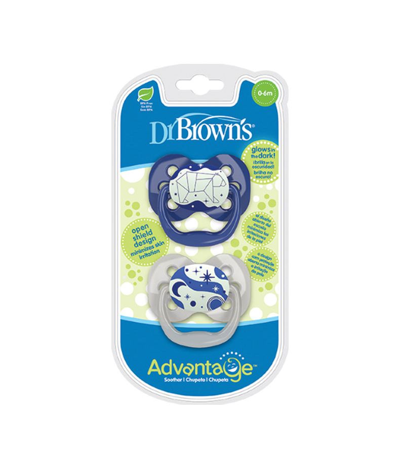 Πιπίλα νυκτός Advantage DR BROWN\'S 0-6 μηνών μπλε PA12004