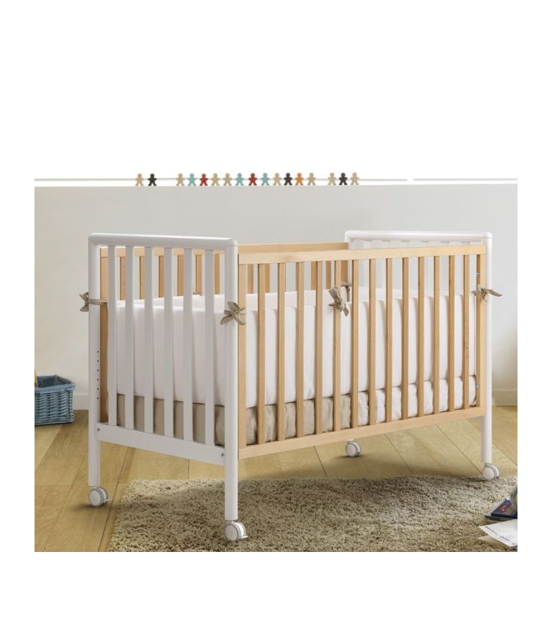 Βρεφικό Κρεβατάκι Pali Flippy Bianco-Natural μαζί με Πολυκαρότσι Bebe Stars Dione Grey & Δώρο Λίκνο Lionelo Aurora