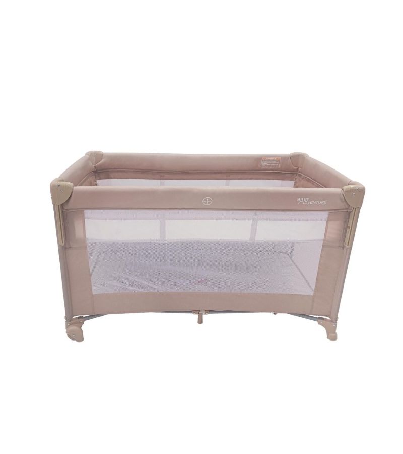 Παρκοκρέβατο BABY ADVENTURE Dream 2 επιπέδου με ανοιγόμενη πλευρά Beige BR79783