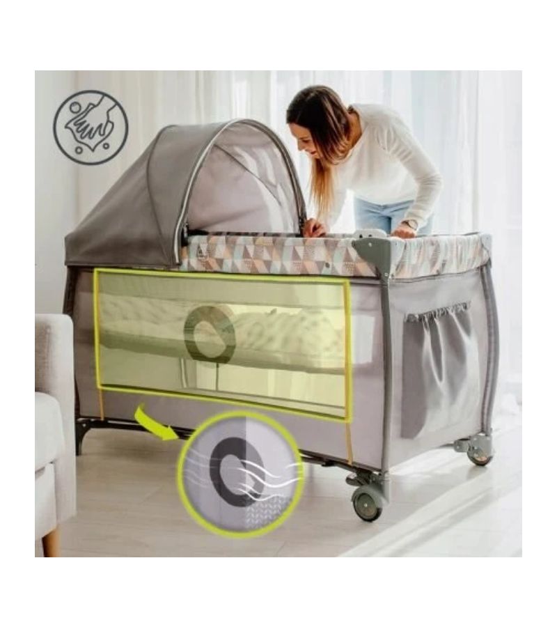  Παρκοκρέβατο LIONELO Sven Plus Yellow Scandi