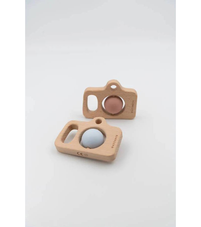 PhotoCamera από ξύλο και σιλικόνη BAMBOOM Azzurro CBB82707-03