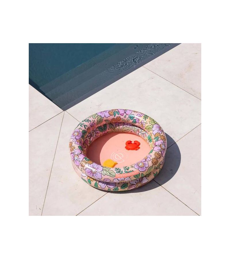SWIM ESSENTIALS Φουσκωτή πισίνα Ø60εκ. με δύο αεροθαλάμους για μωρά από 0 μηνών - Pink Blossom SWE-2022SE316