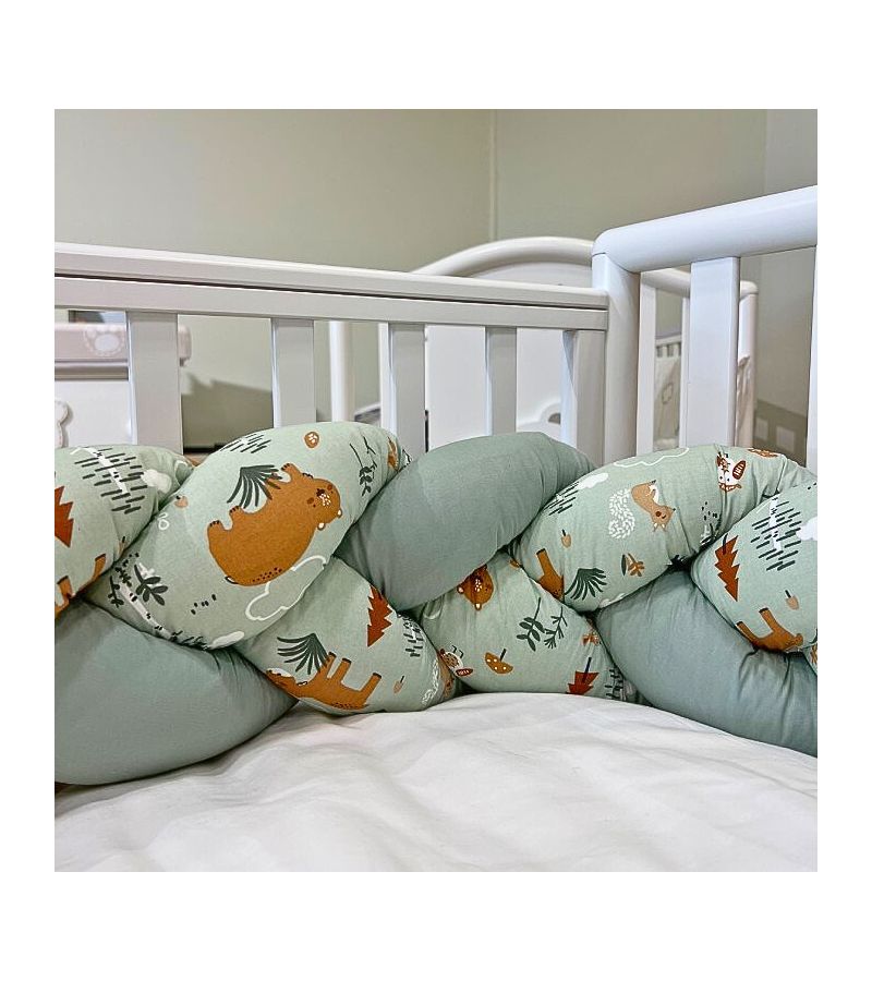 Πάντα Πλεξίδα NATALINO BEBELINO Μέντα - Ζωάκια του Δάσους 190x20 PL212