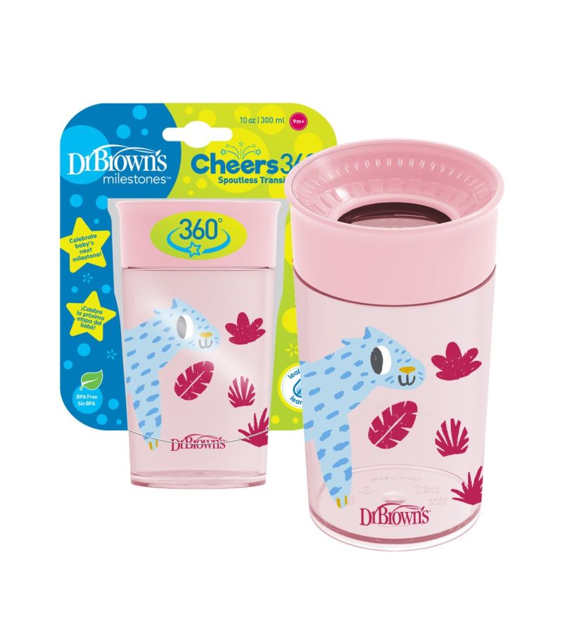 Κύπελλο 300ml DR BROWN\'S Cheers 360, χρώμα ροζ TC01093