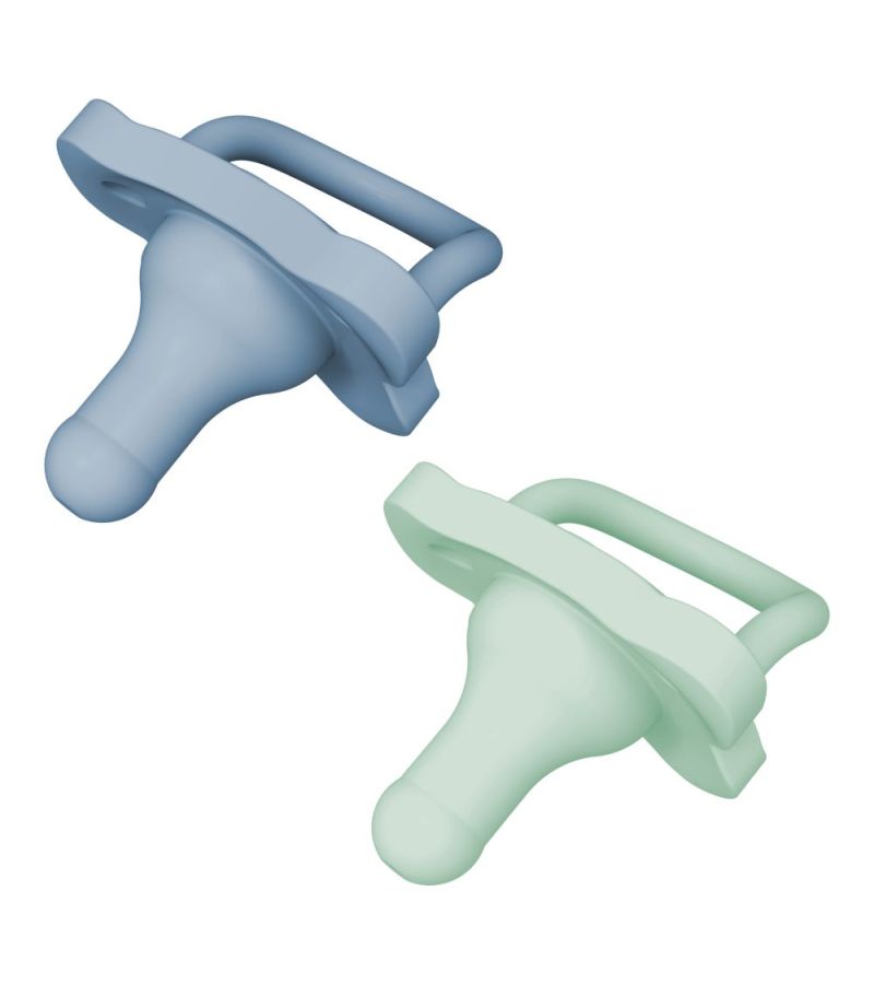 Πιπίλα όλο σιλικόνη 2τμχ Happy Paci DR BROWN\'S, χρώμα μπλε-πράσινη PS12008