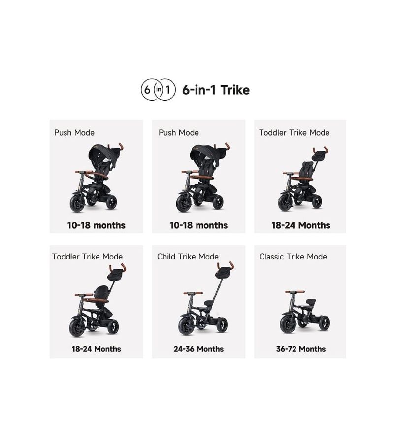 Τρίκυκλο Ποδήλατο QPLAY Deluxe Air Gel Wheels Γκρι 01-1212068-03
