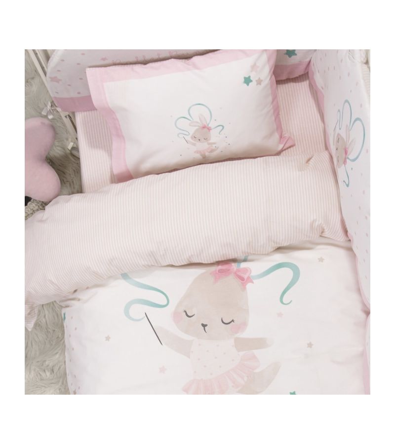 Σετ Παπλωματοθήκη κούνιας 110x145 NIMA Ballet Bunny 35577