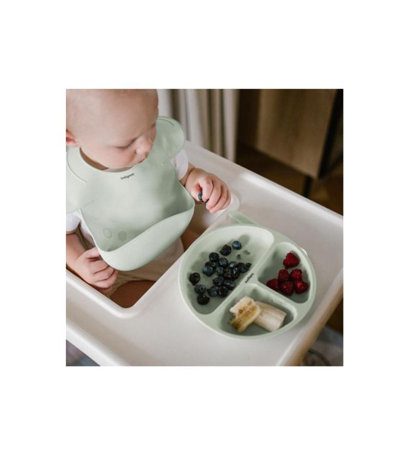 Πιάτο σιλικόνης BABYONO με βεντούζες και χωρίσματα Μέντα BN1482/03