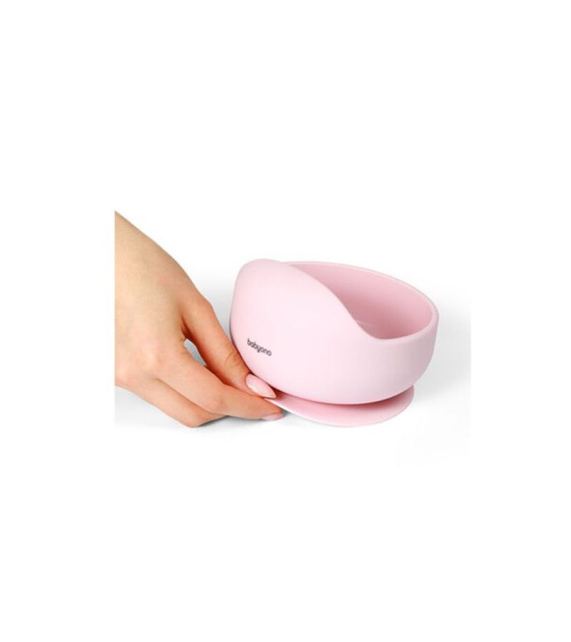 Μπωλ σιλικόνης με βεντούζα BABYONO Pink BN1481/02