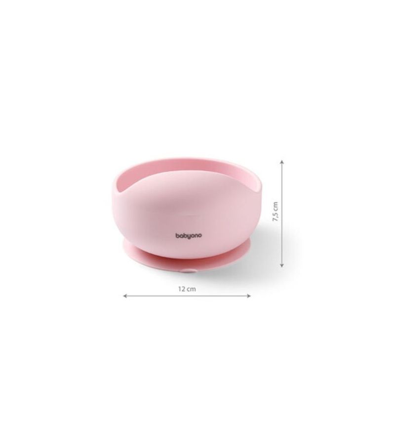 Μπωλ σιλικόνης με βεντούζα BABYONO Pink BN1481/02