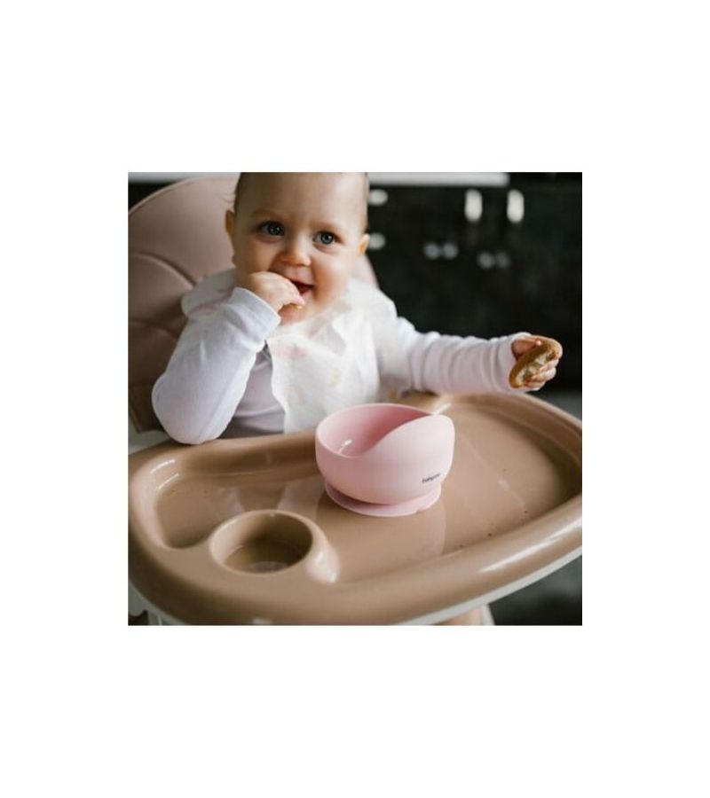 Μπωλ σιλικόνης με βεντούζα BABYONO Pink BN1481/02