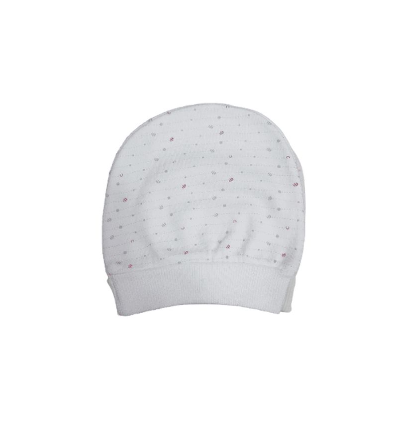 Σκουφάκι βρεφικό FIGLIO BINO Λευκό με κοκκινα-γκρι σχέδια F48