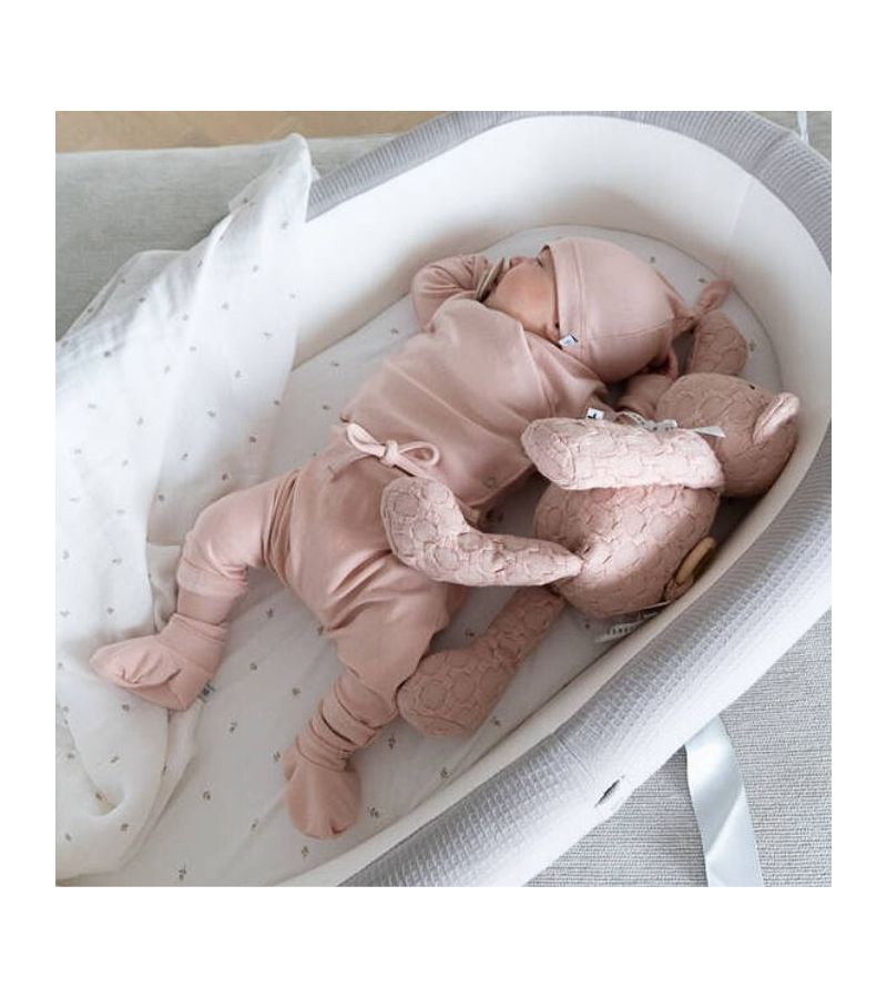 Βρεφικά καλτσοπαντοφλάκια για νεογέννητο από ύφασμα μπαμπού BAMBOOM Pink 108-04
