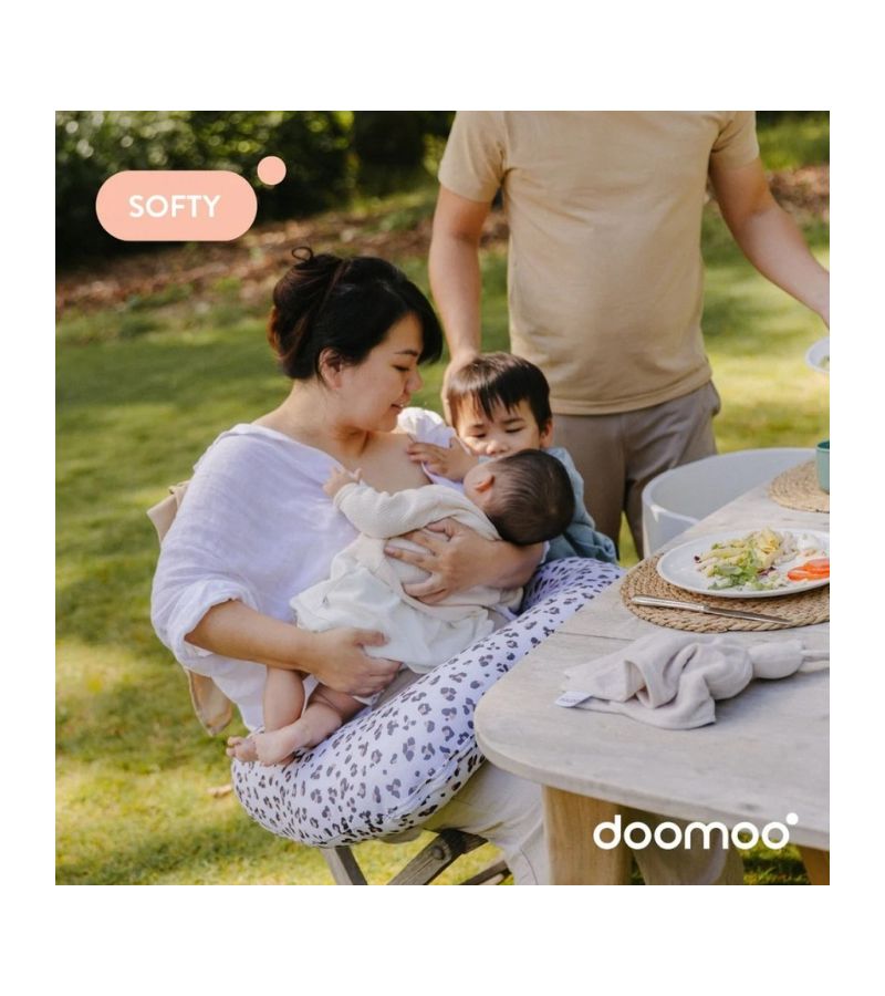 Μαξιλάρι θηλασμού DOOMOO Softy Leopard Cream 150cm DMS87