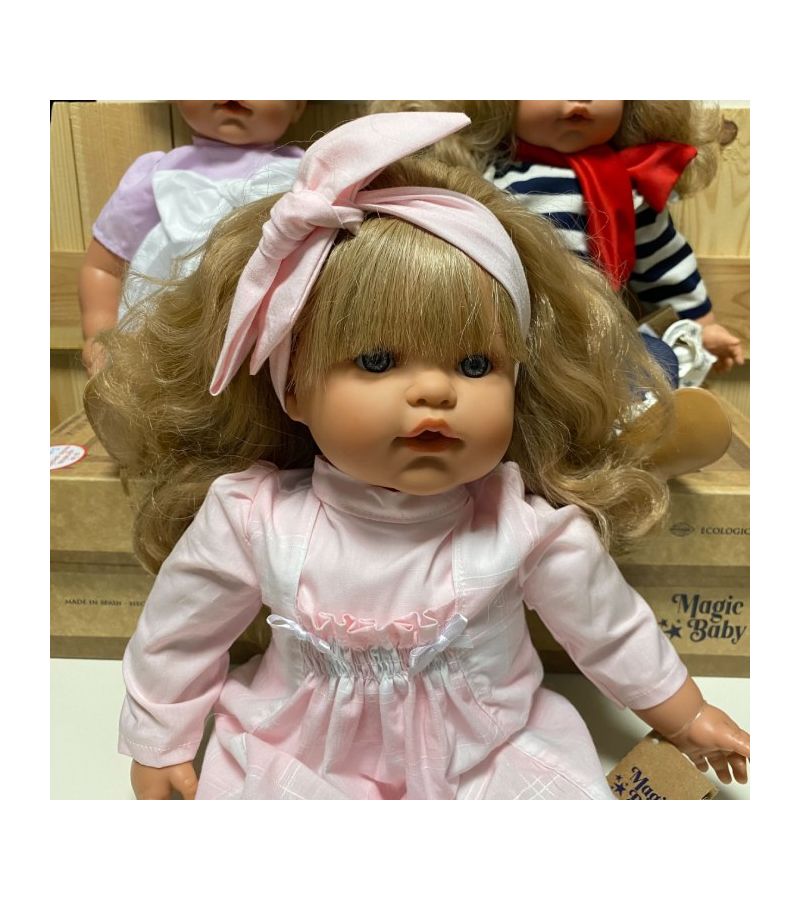 Κούκλα MAGIC BABY Susy pink dress με μακρύ μανίκι MB47035