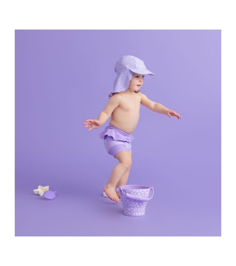 Καπέλο SWIM ESSENTIALS με ηλιοπροστασία UPF50+ Lila Leopard SWE-2023SE685