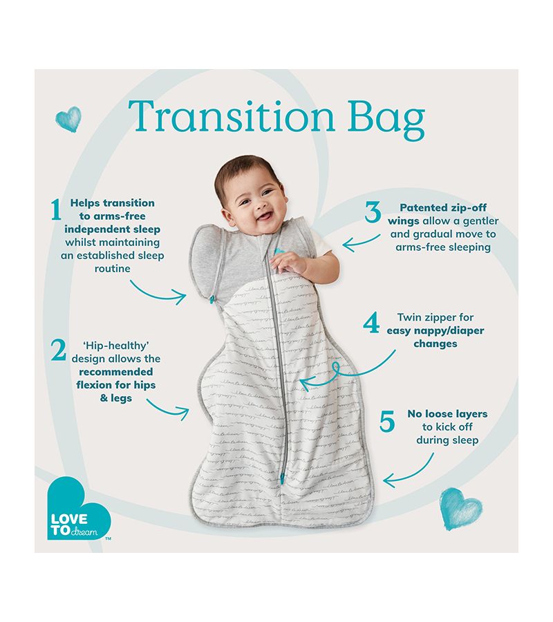 Υπνόσακος LOVE TO DREAM Swaddle UP Transition bag Original 1.0 tog Grey L2001002GR