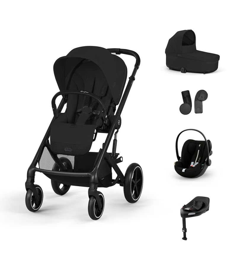 CYBEX Πολυκαρότσι 3in1 Balios S Lux Black Frame Moon Black με κάθισμα Cloud G i-size Plus Moon Black με Βάση Isofix Base G