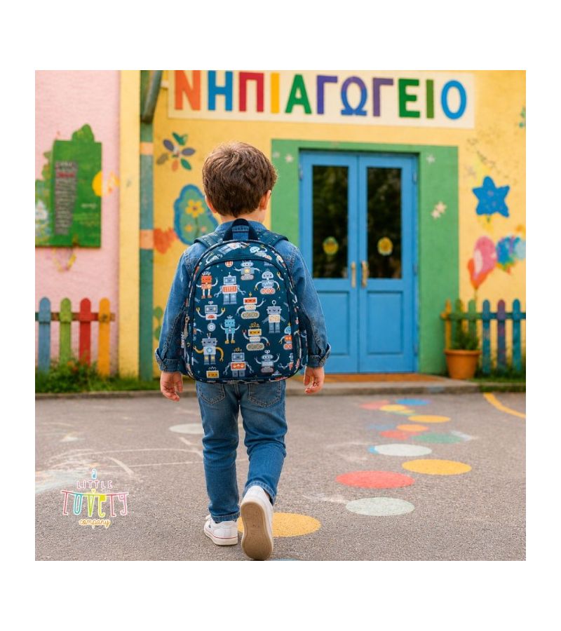 Τσάντα πλάτης νηπιαγωγείου με Ισοθερμική θήκη A LITTLE LOVELY COMPANY Robots BPROBU90