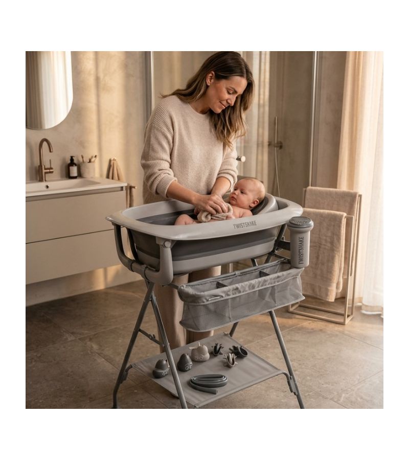 Βρεφικό Μπανάκι Twistshake με Αξεσουάρ Faded Grey V2