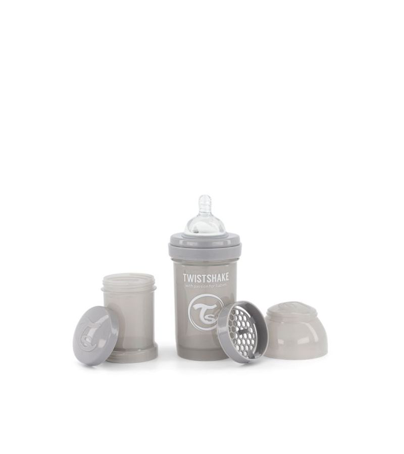 Μπιμπερό Twistshake Κατά Των Κολικών 180ml Pastel Grey 0+ 32-08-78254