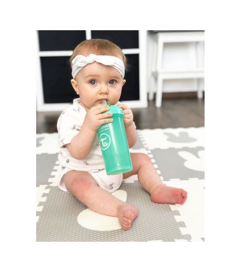 Παγούρι Με Καλαμάκι Σιλικόνης 360ml 6+ Μηνών TWISTSHAKE Pastel Green 32-08-78590