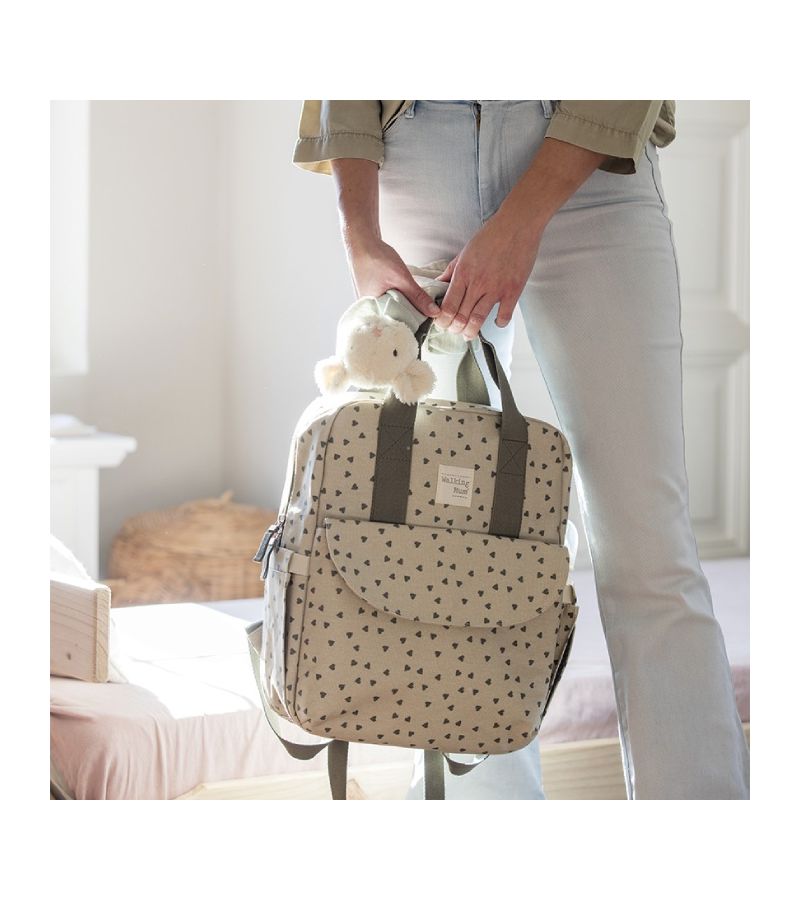 Τσάντα Αλλαξιέρα Backpack WALKING MUM Poppy Olive Hearts 1120800324