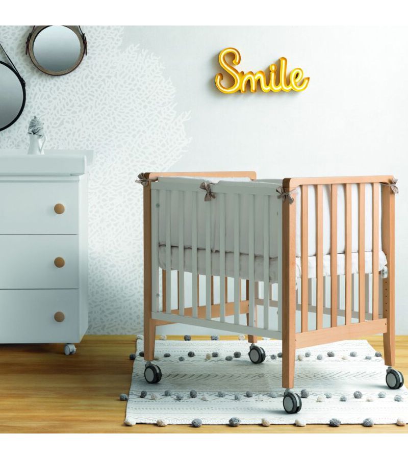 Βρεφικό Σετ PALI Win Bianco-Naturale με λίκνο(90χ73cm), κρεβάτι(133x73cm), στρώματα και προστατευτικό κάγκελο ή προίκα